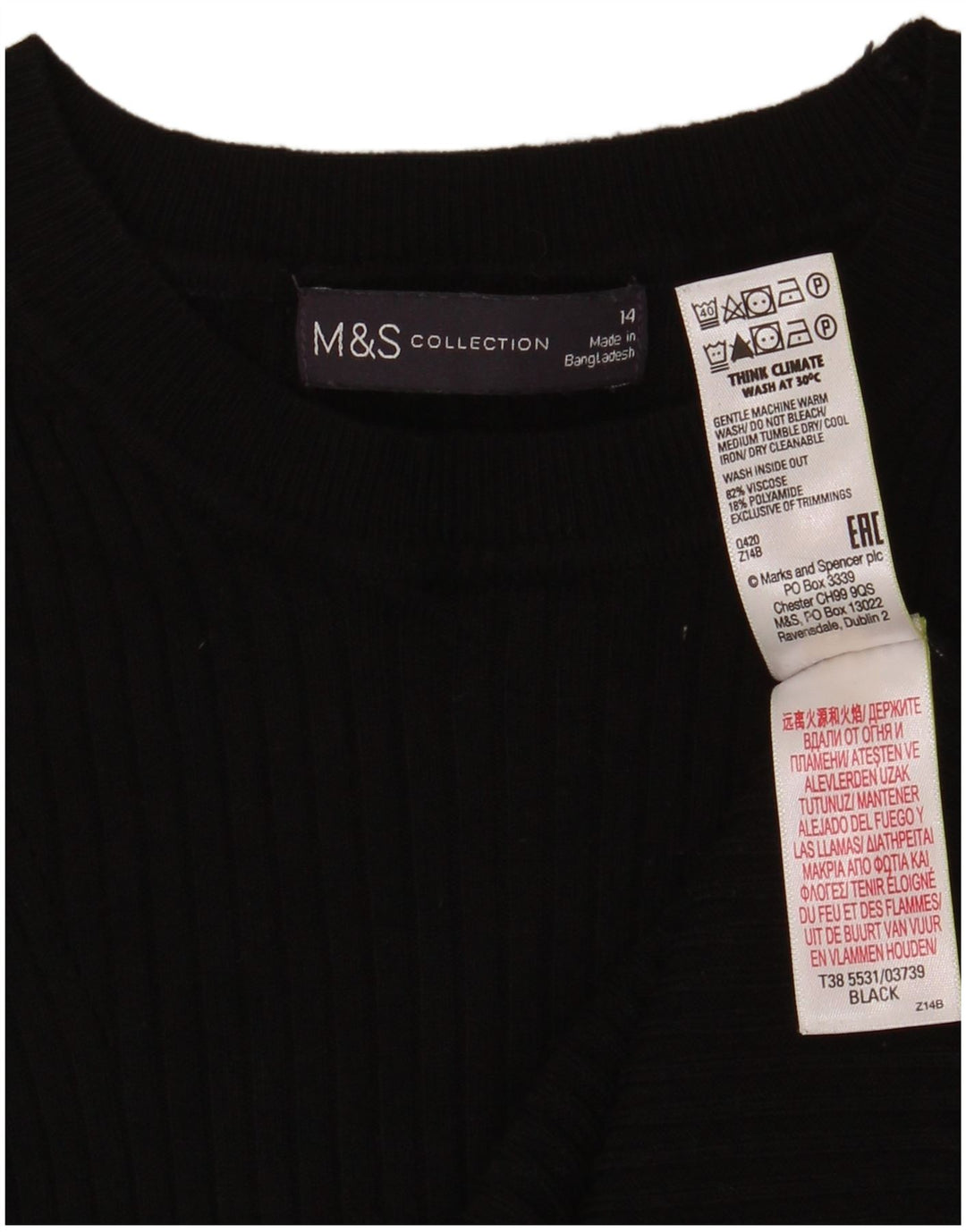 Marks & Spencer Damen-Pullover mit U-Boot-Ausschnitt, Gr. 14, mittelschwarz