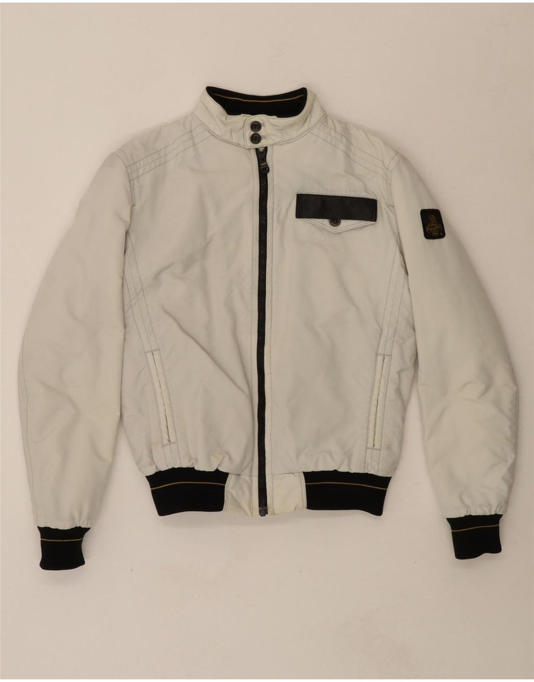 REFRIGIWEAR Boys Bomber Jacket 13-14 Years White Nylon Vintage Refrigiwear and Second-Hand Refrigiwear from Messina Hembry 