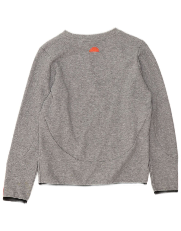 ELLESSE Grafik-Sweatshirtpullover für Damen, UK 14, Größe L, grau meliert, Baumwolle