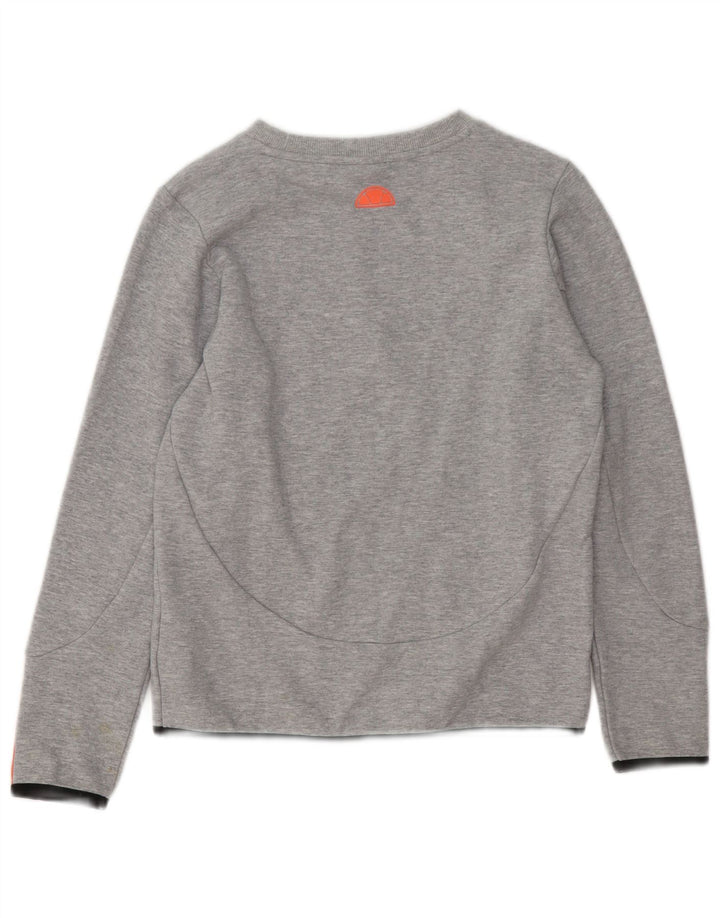 ELLESSE Grafik-Sweatshirtpullover für Damen, UK 14, Größe L, grau meliert, Baumwolle