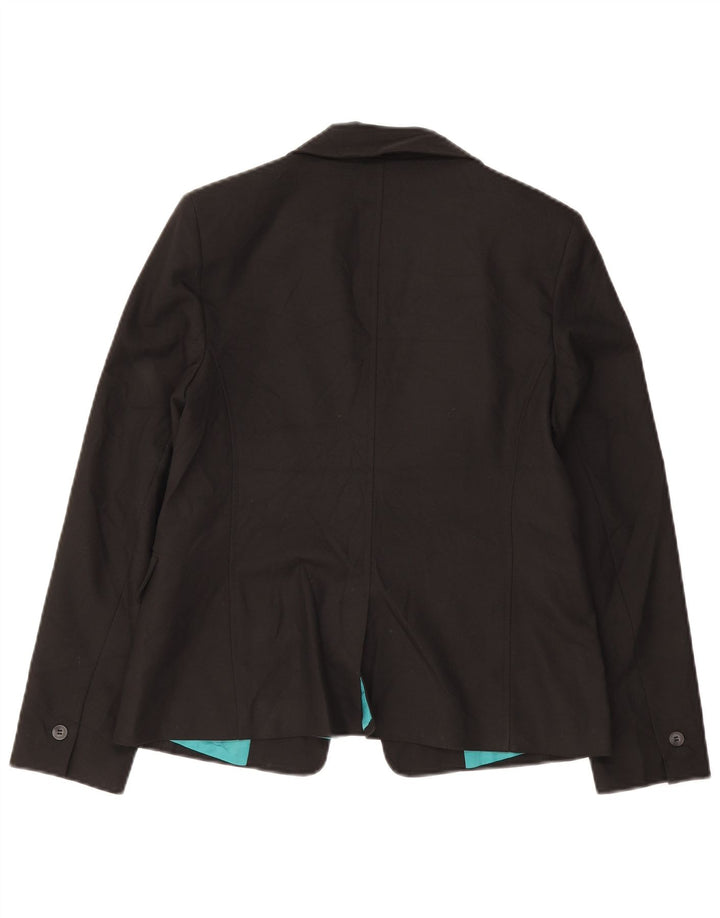 Oasis Damen-Blazerjacke mit 1 Knopf, UK 12, Mittelschwarz, Polyester