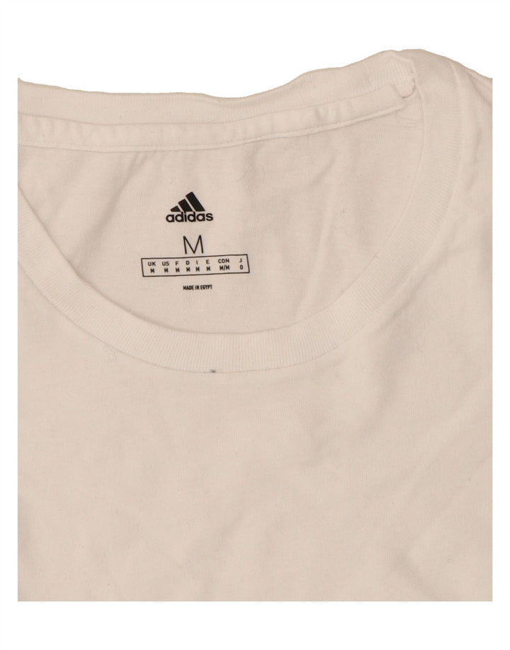 ADIDAS Mens T-Shirt Top Medium White Cotton Vintage Adidas and Second-Hand Adidas from Messina Hembry 