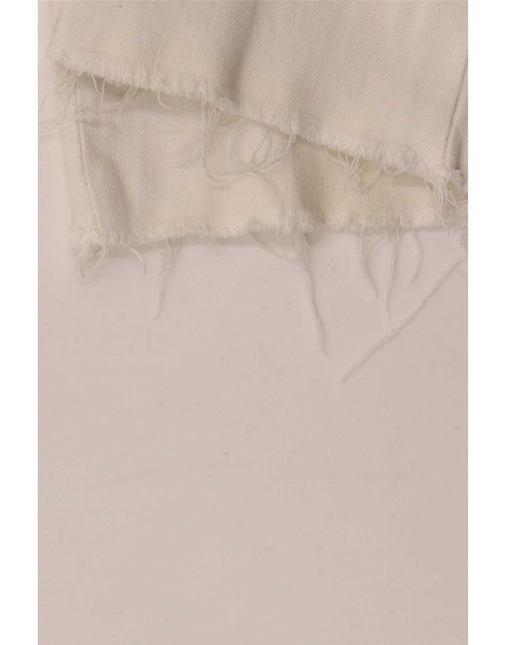 Zara Damen Crop Straight Jeans EU 40 Medium W30 L26 Weiß