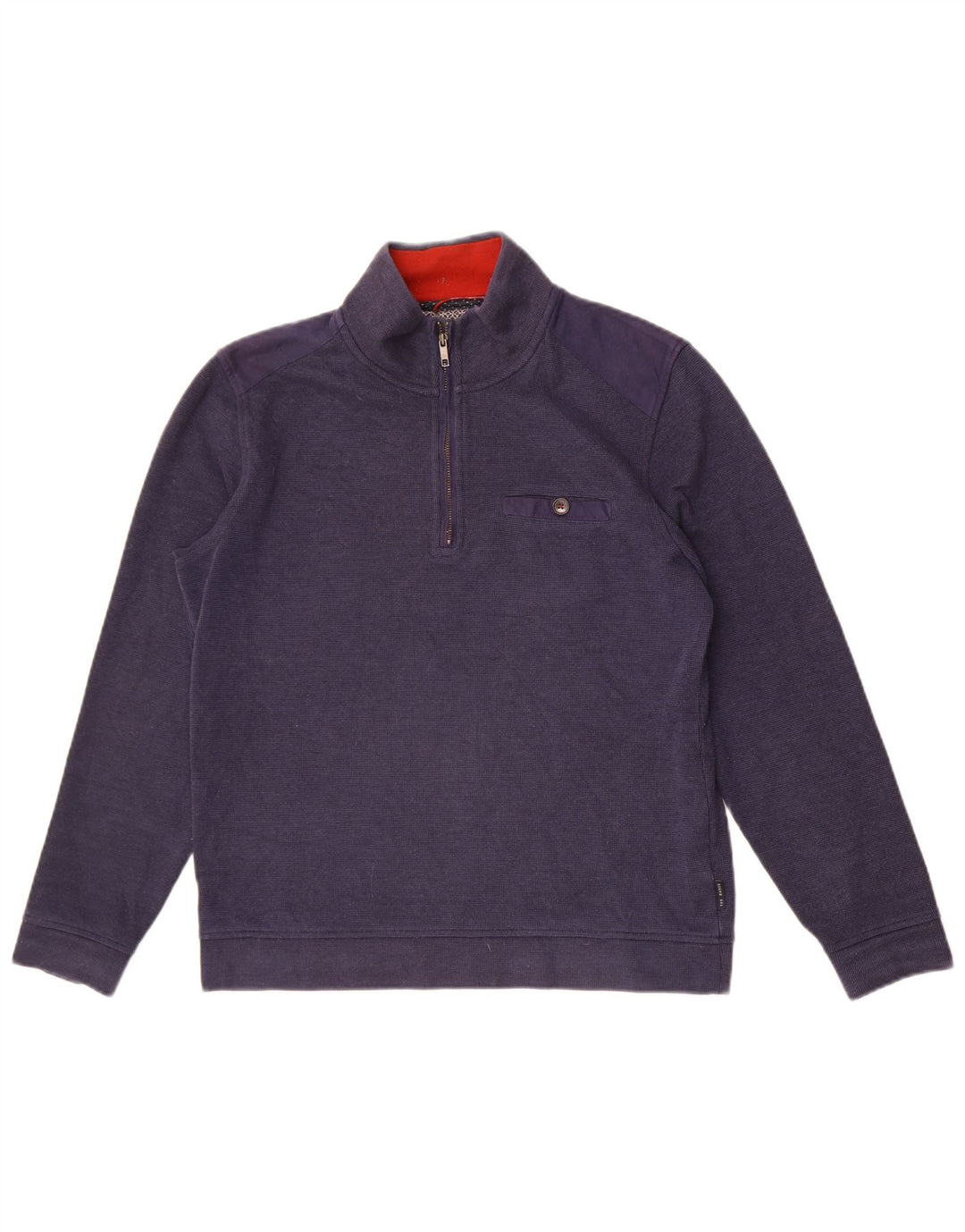 Ted Baker Herren-Sweatshirt mit Reißverschluss am Hals, Größe 3, mittelgroß, Marineblau