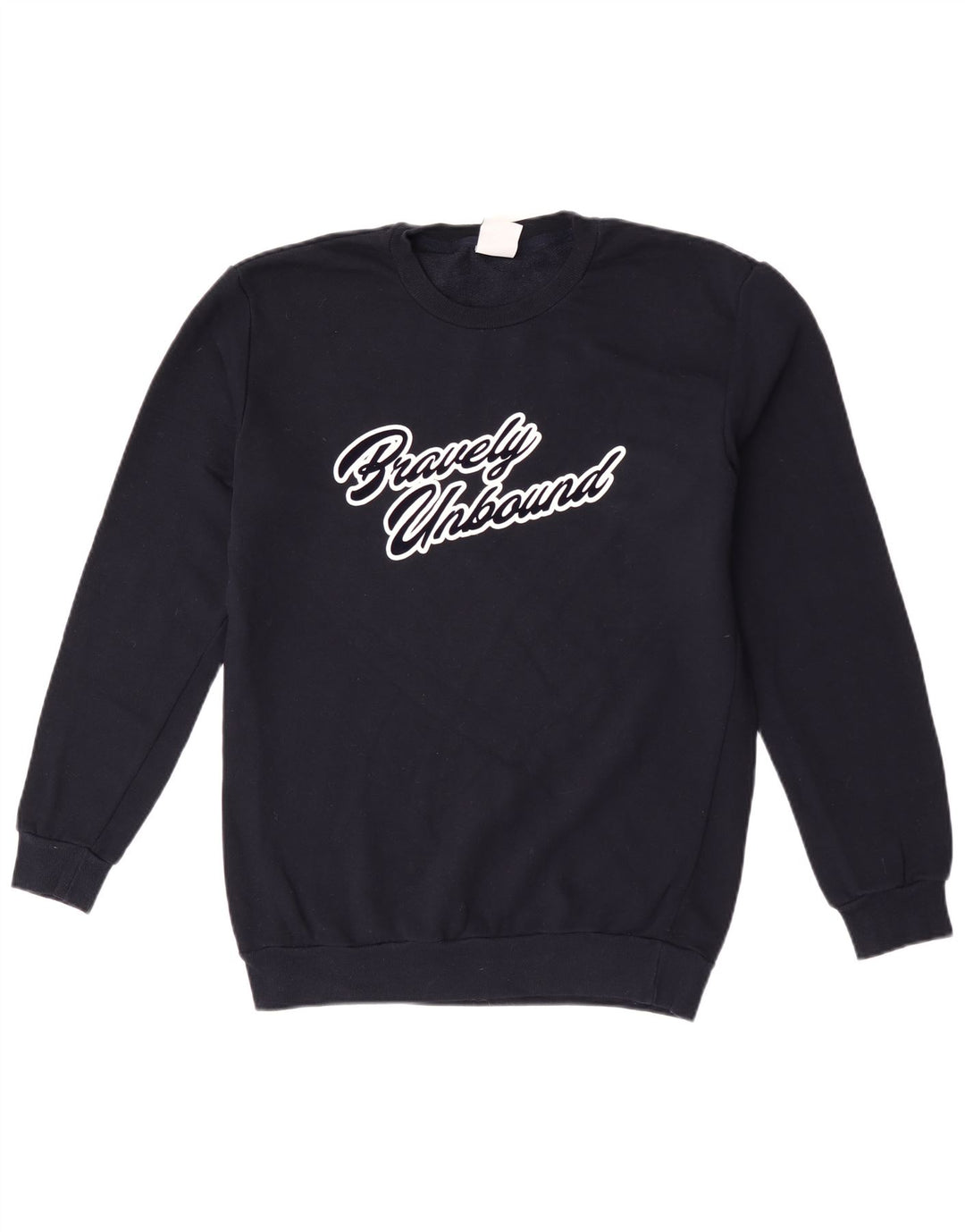Zara Herren Grafik-Sweatshirt-Pullover, mittelmarineblaue Baumwolle