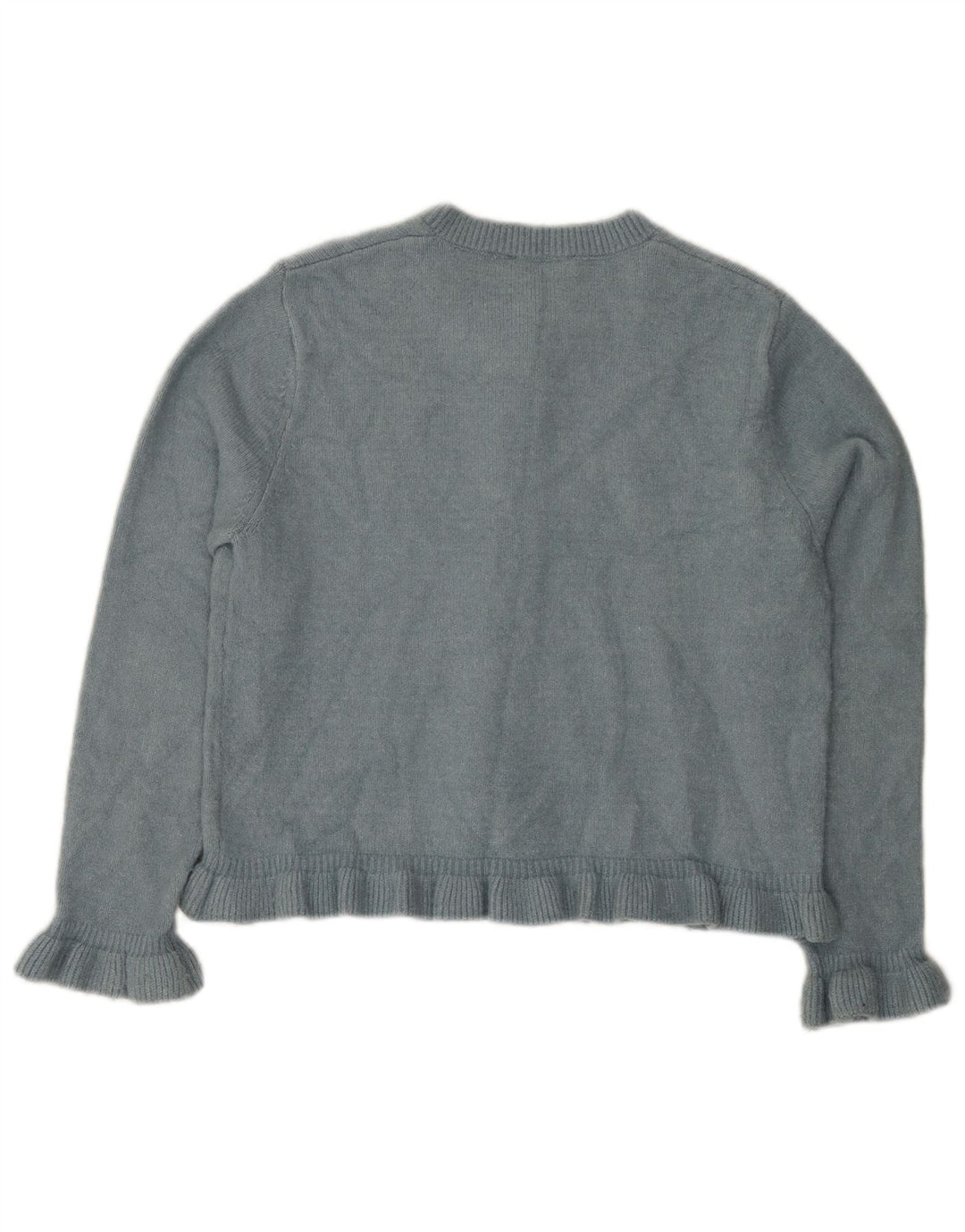 Zara Damen-Cardigan-Pullover UK 14 Mittelblaues Polyester