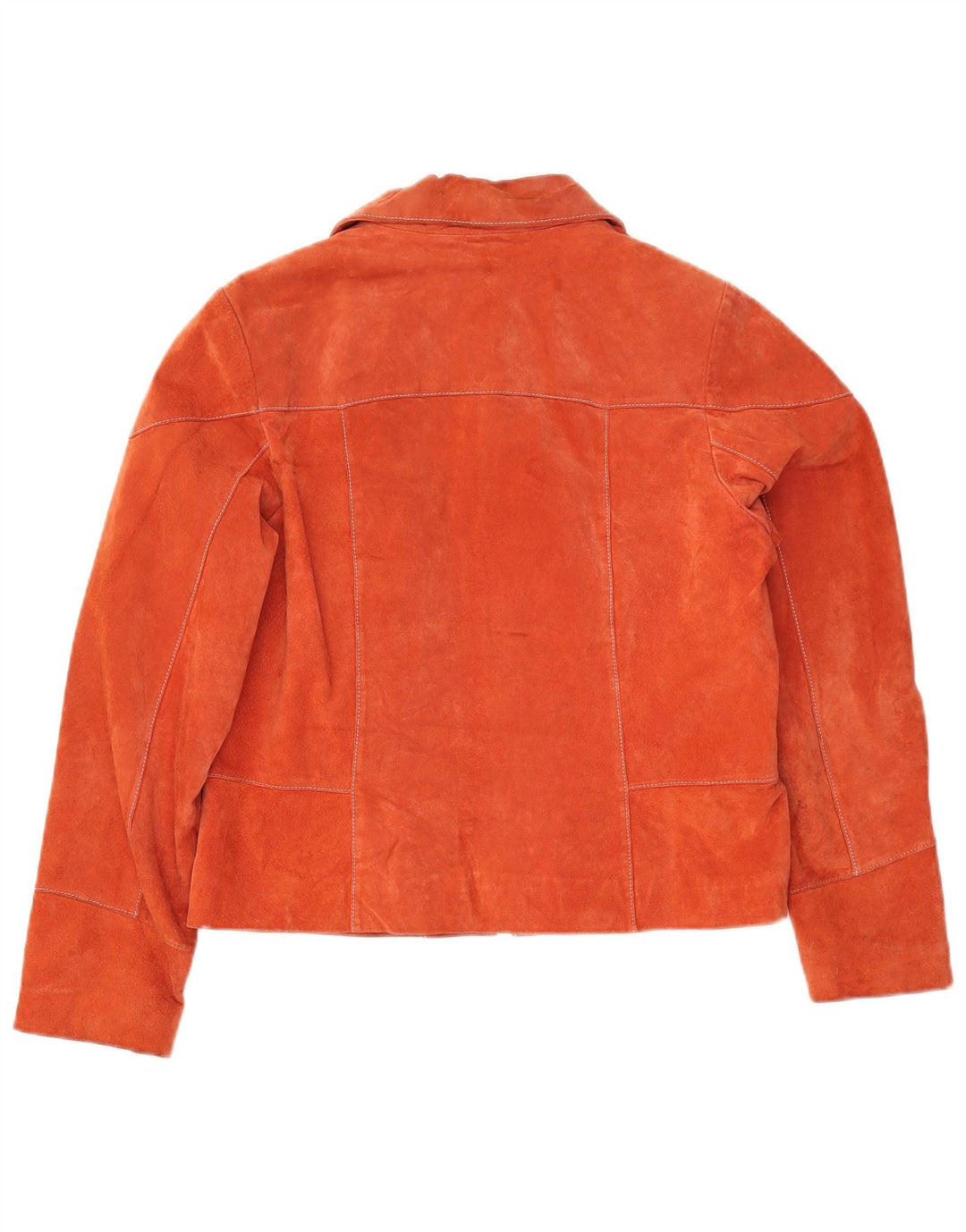 Chevirex Damen Wildlederjacke EU 42 Großes orangefarbenes Leder