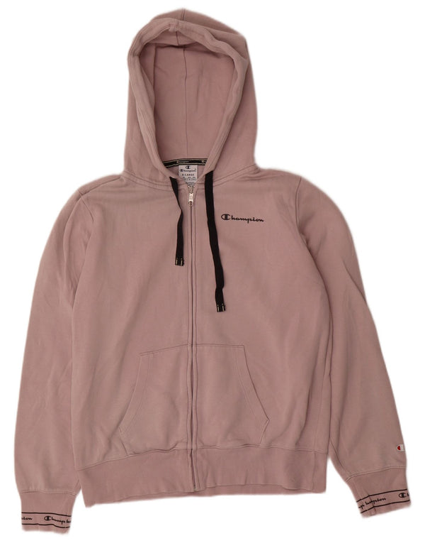 Champion Womens Zip Hoodie Pullover UK 18 XL Lila Baumwolle