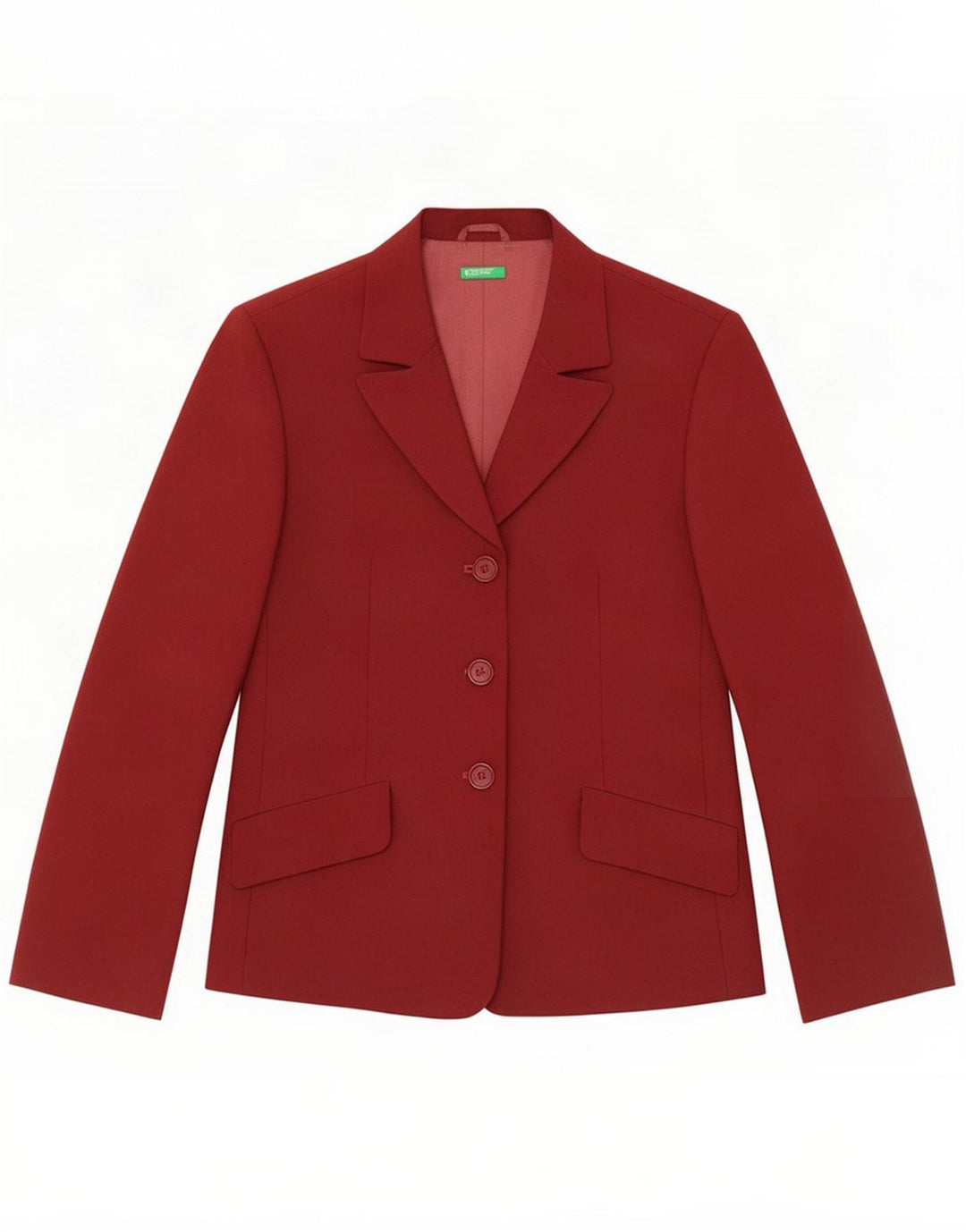Benetton Damen 3-Knopf-Blazerjacke IT 42 Medium Burgundy Polyester