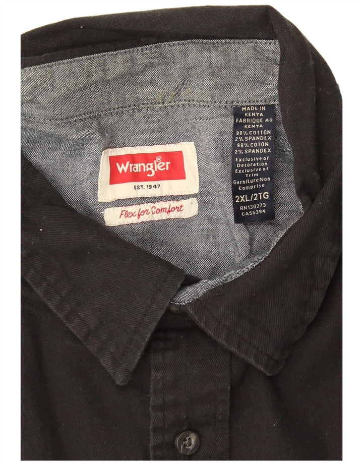 Wrangler Herrenhemd 2XL Schwarz Baumwolle