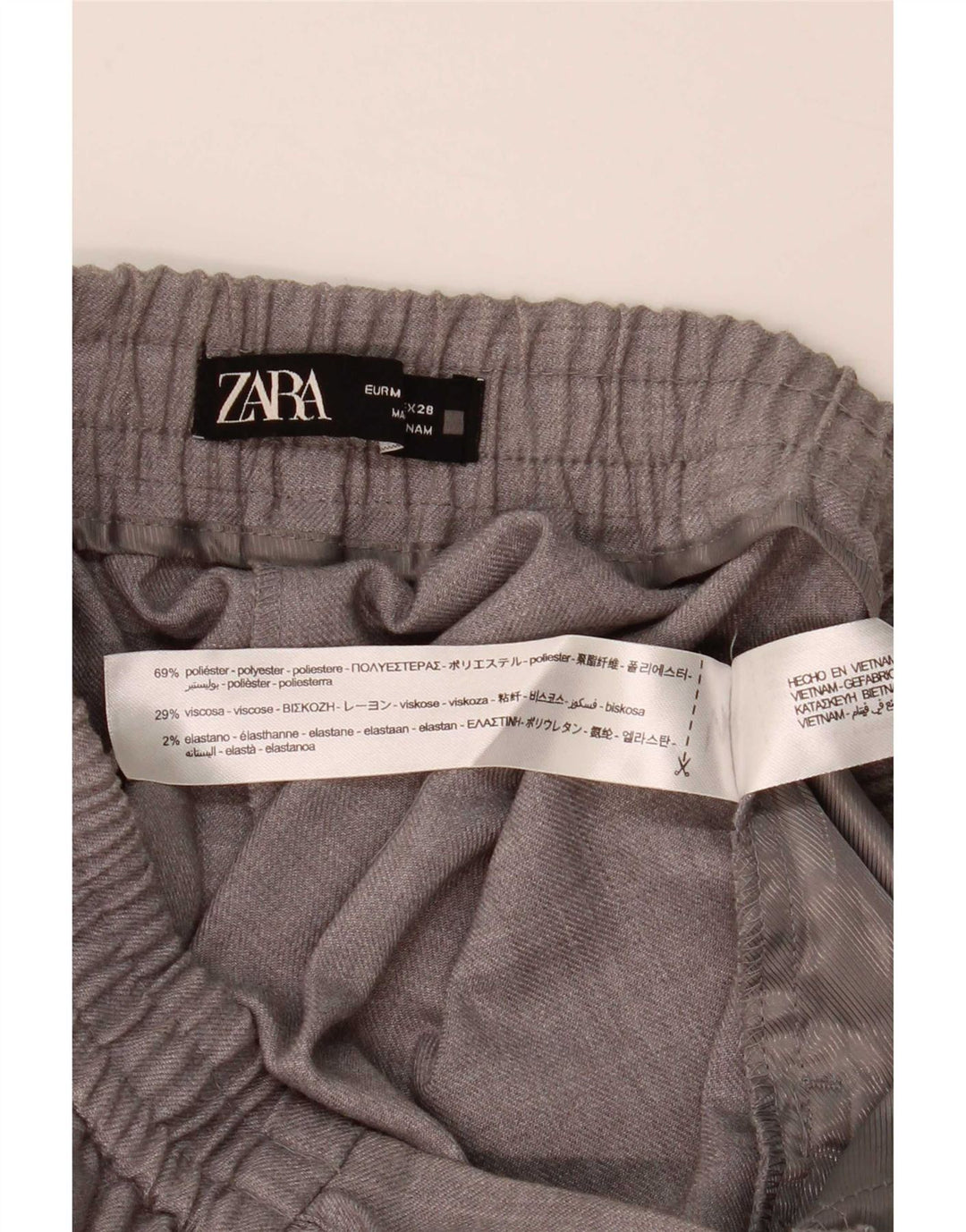 Zara Damen Tapered Chino Hose Medium W28 L26 Grau Polyester