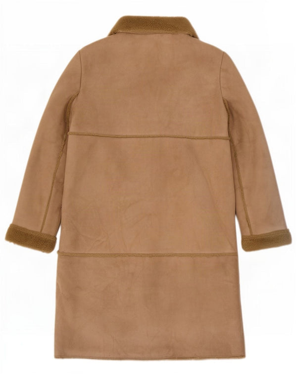 River Island Damen Sherpa-Mantel UK 14 Large Beige