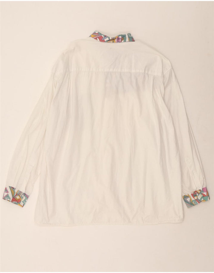 Rudnick Herrenhemd 2XL weiße geometrische Baumwolle