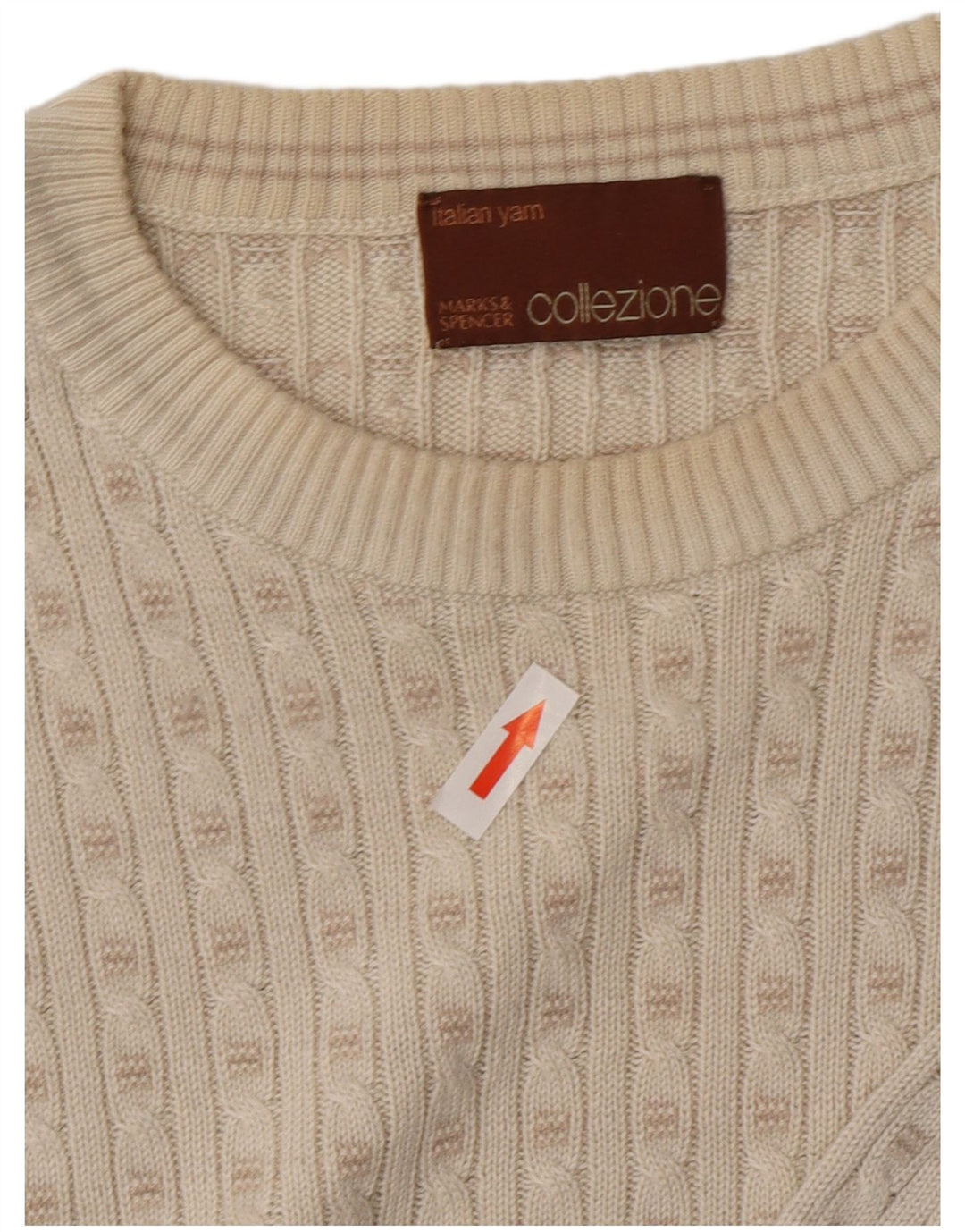 Marks & Spencer Herren-Pullover mit Rundhalsausschnitt, Medium, gebrochenes Weiß, Acryl