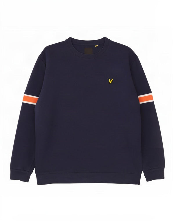 Lyle & Scott Herren Sweatshirt Pullover 2XL Marineblau Colourblock Baumwolle