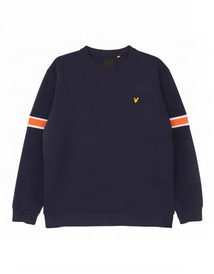 Lyle & Scott Herren Sweatshirt Pullover 2XL Marineblau Colourblock Baumwolle