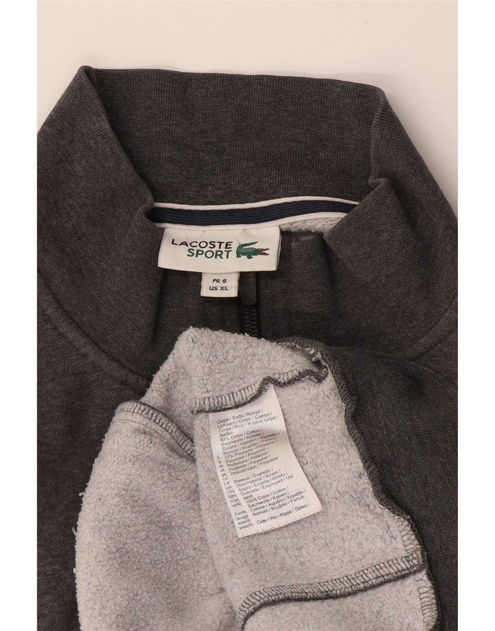 Lacoste Herren-Trainingsanzug, Top-Jacke, Größe 6 XL, graue Baumwolle