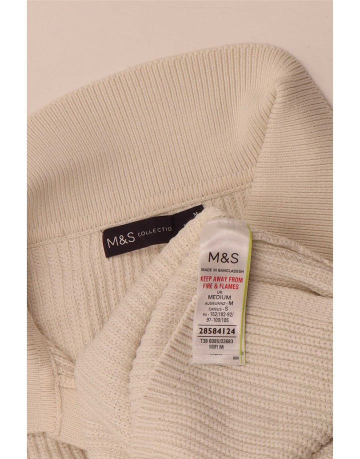 Marks & Spencer Damen-Übergröße UK 14 aus mittelweißer Baumwolle
