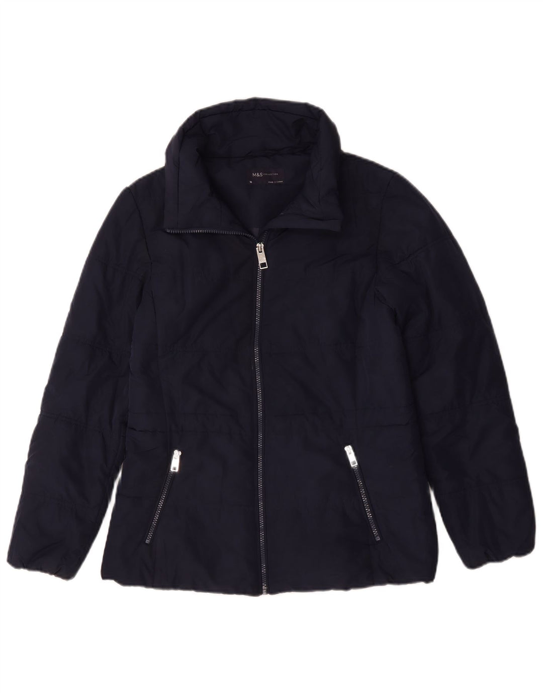 Marks & Spencer Damen Wattierte Jacke UK 10 Small Marineblau Polyester