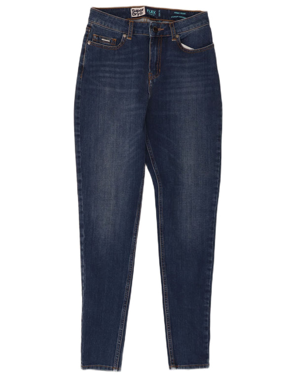 Superdry Damen High Rise Super Skinny Jeans W26 L30 Blaue Baumwolle