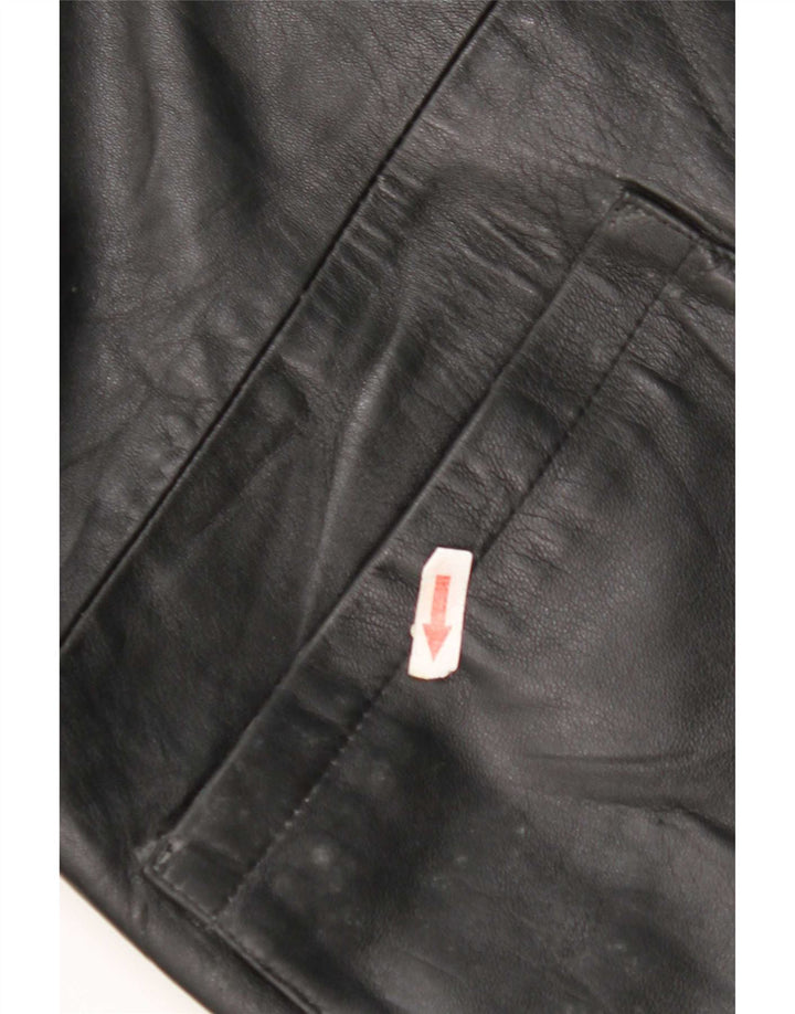 Vintage Herren Lederjacke IT 52 XL Schwarz