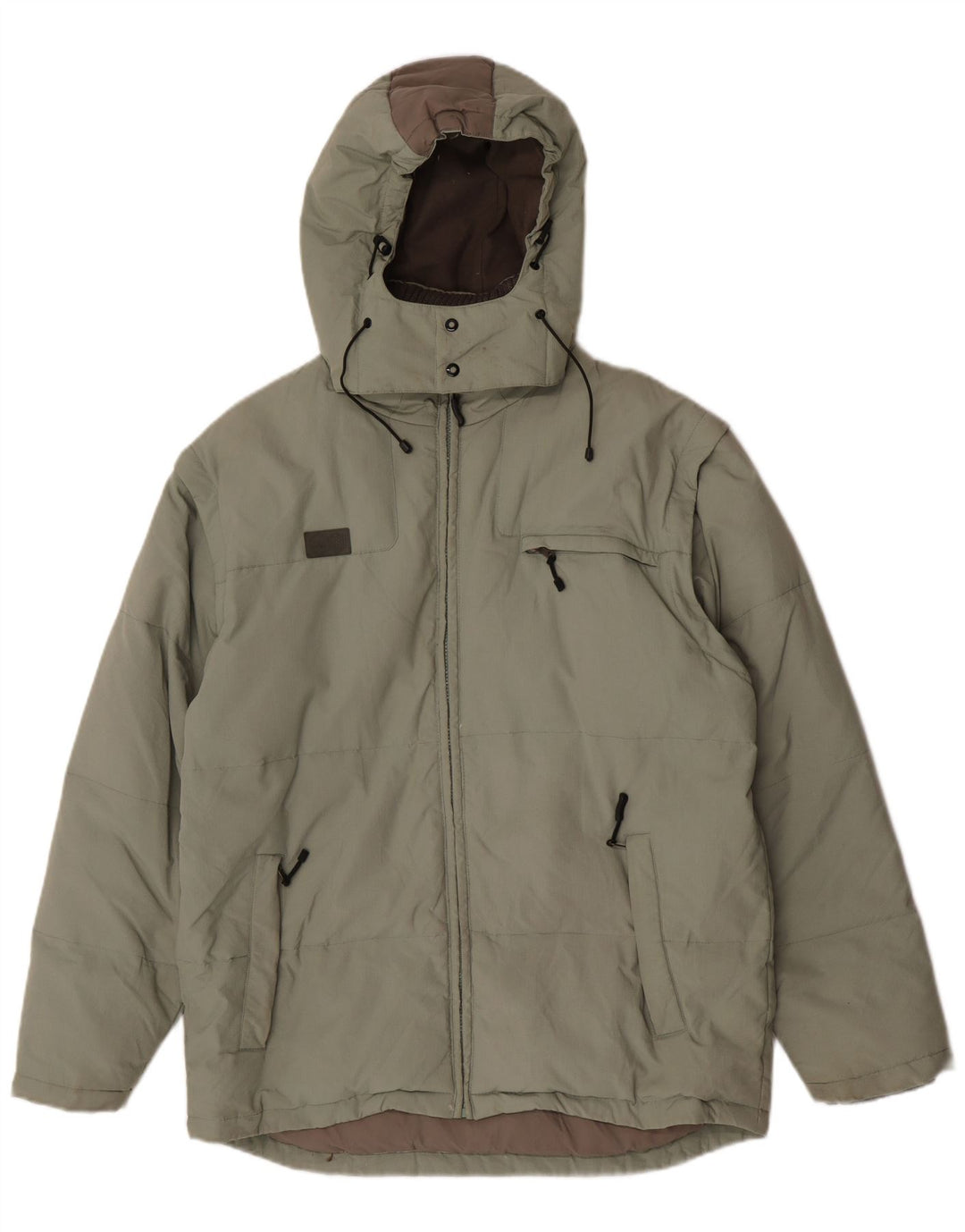 Fila Herren-Jacke mit Kapuze, gepolstert, UK 40, groß, Khaki, Polyamid