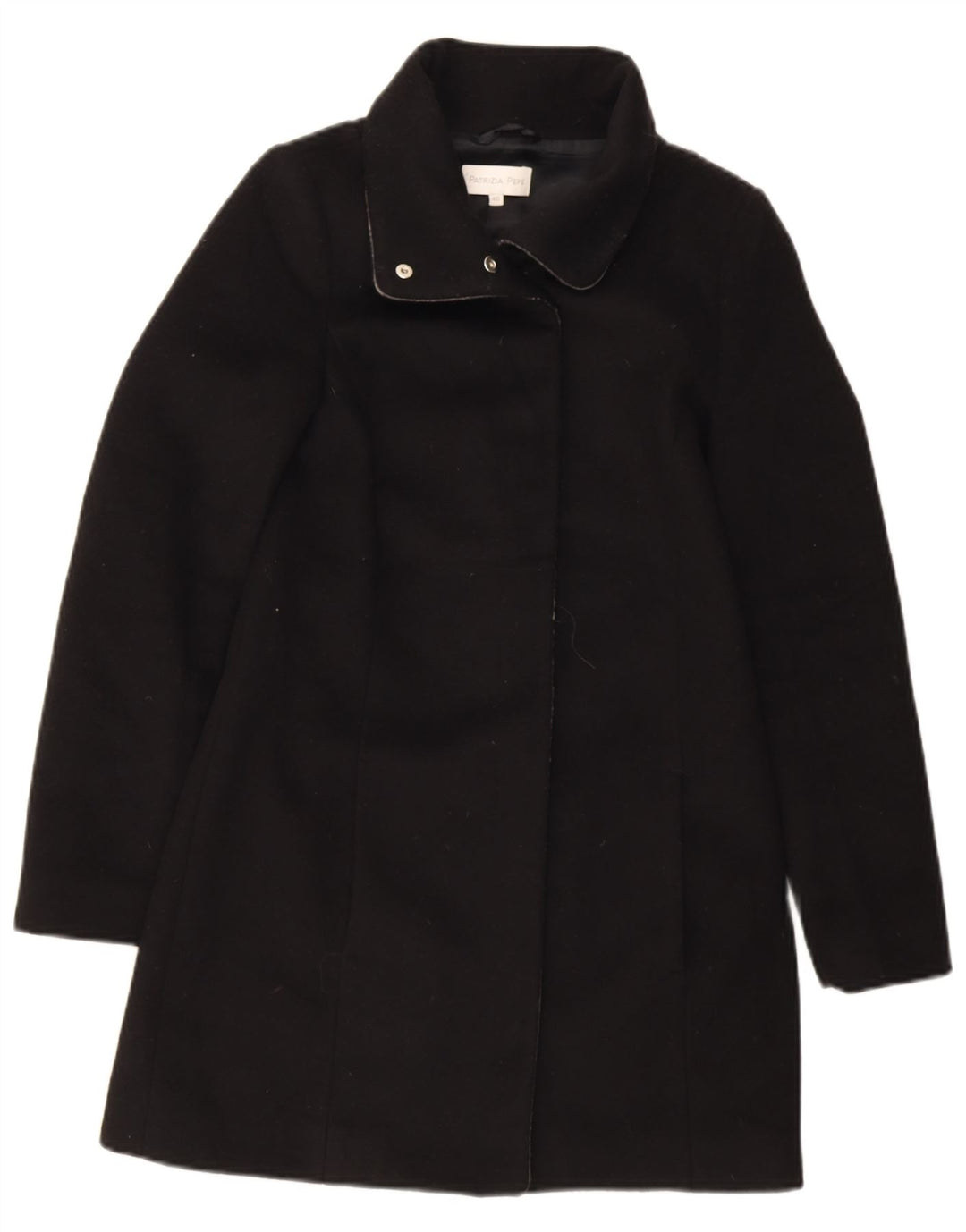 Patrizia Pepe Damen Mantel IT 40 Small Schwarze Wolle