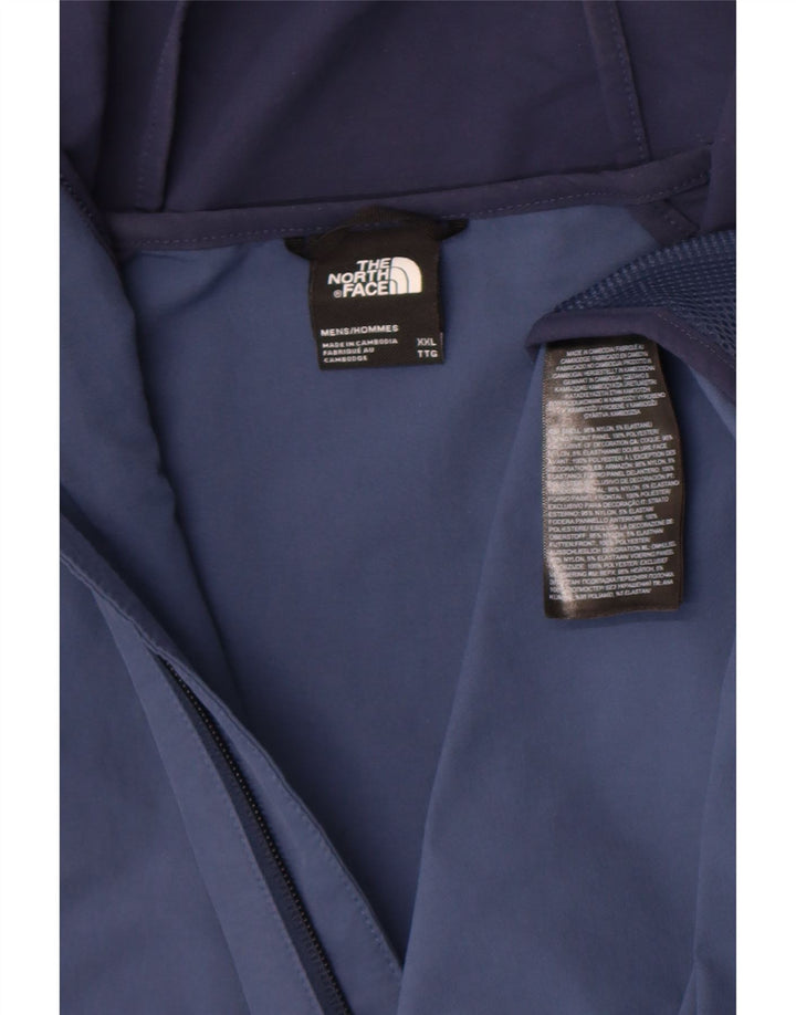 The North Face Herren Kapuzenpullover Regenjacke UK 44 2XL Blau Farbblock