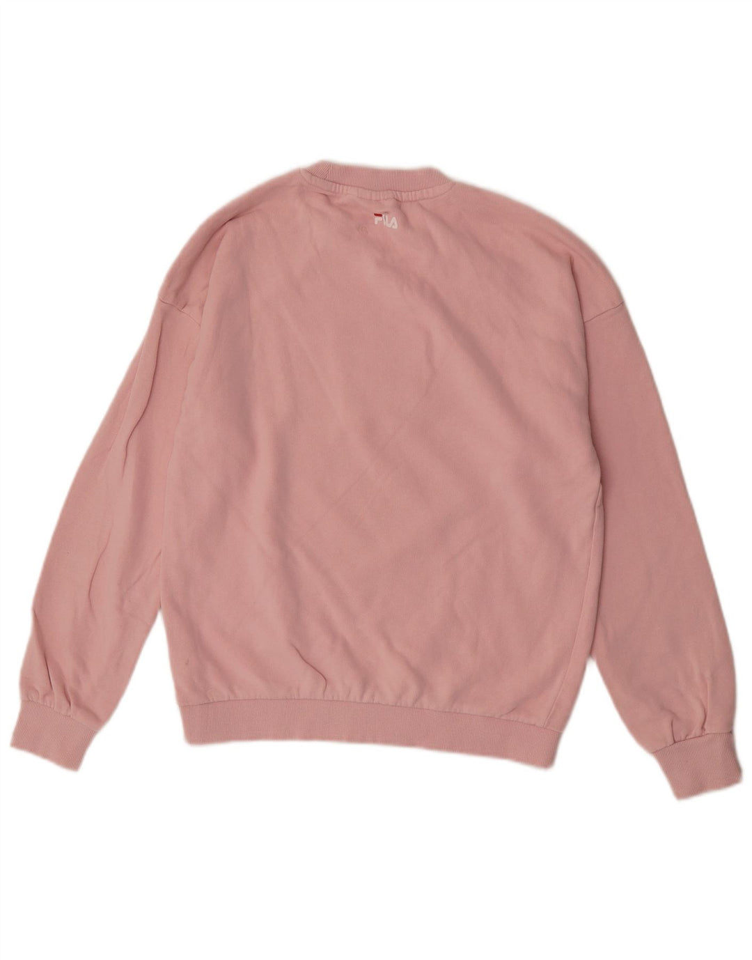 Fila Damen Grafik-Sweatshirt-Pullover UK 14 Mittelrosa Baumwolle