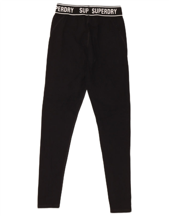 SUPERDRY Grafik-Leggings für Damen, UK 8, Größe S, Schwarz, Baumwolle