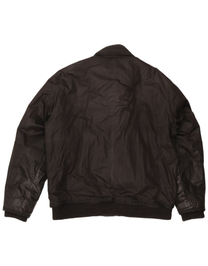 Milestone Herren-Bomberjacke mit Kapuze, UK 44, 2XL, schwarzes Polyester