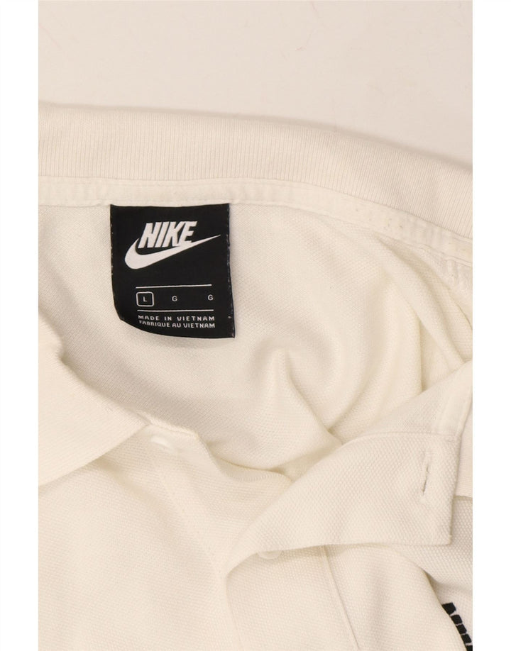 NIKE Mens Polo Shirt Large White Cotton Vintage Nike and Second-Hand Nike from Messina Hembry 