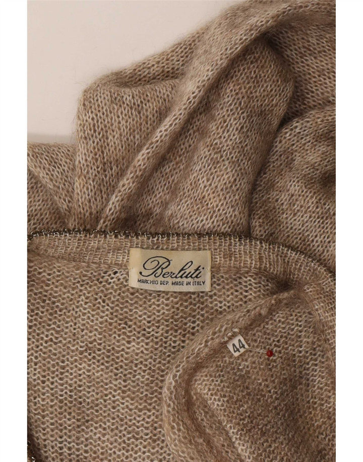 Berluti Damen-Cardigan mit Grafik, IT 44, Größe L, Beige