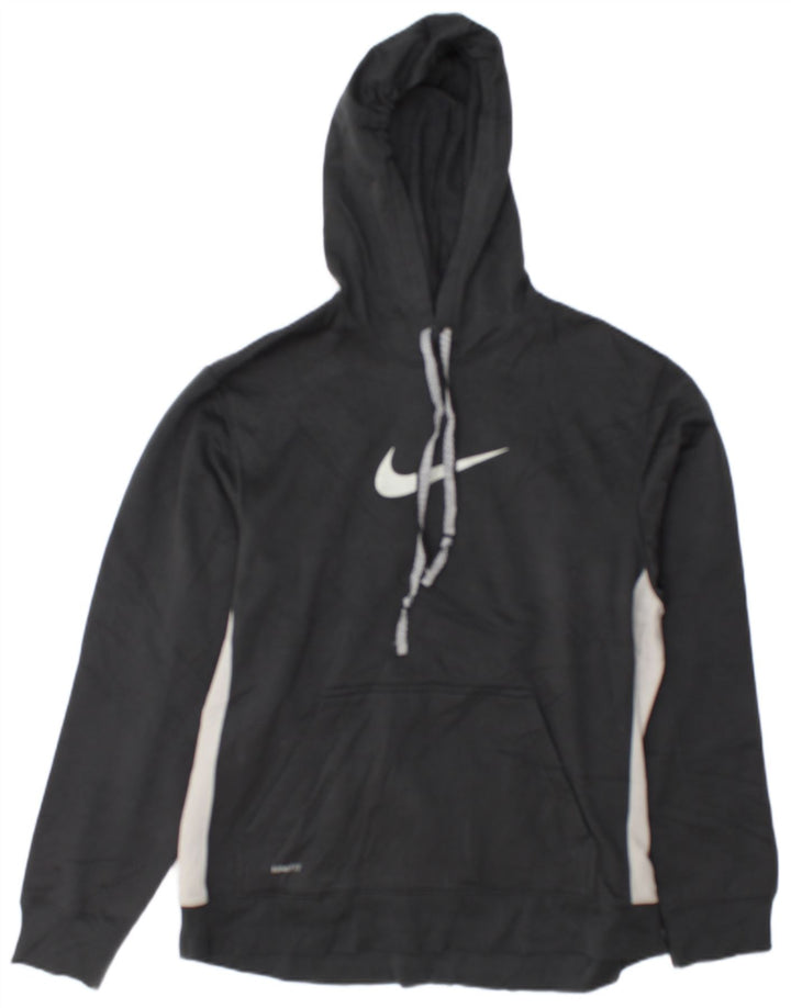 Nike Herren-Kapuzenpullover mit Grafik, mittelgraues Farbblock-Polyester