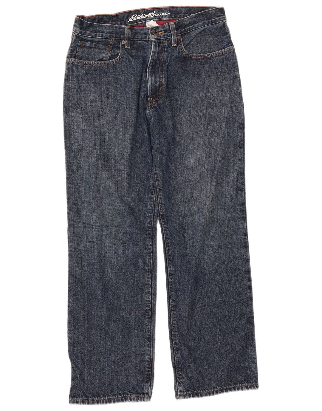 EDDIE BAUER Herren Straight Jeans W32 L30 Blaue Baumwolle