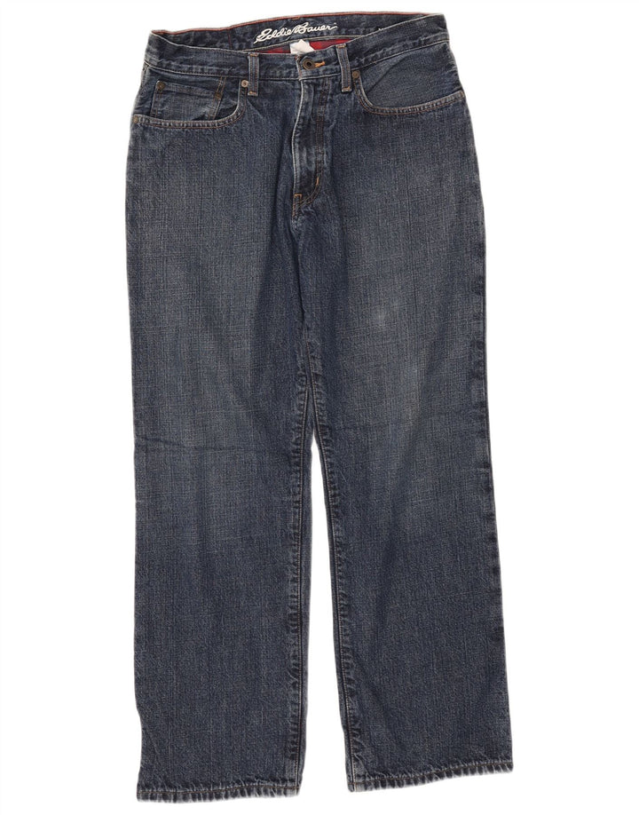 EDDIE BAUER Herren Straight Jeans W32 L30 Blaue Baumwolle