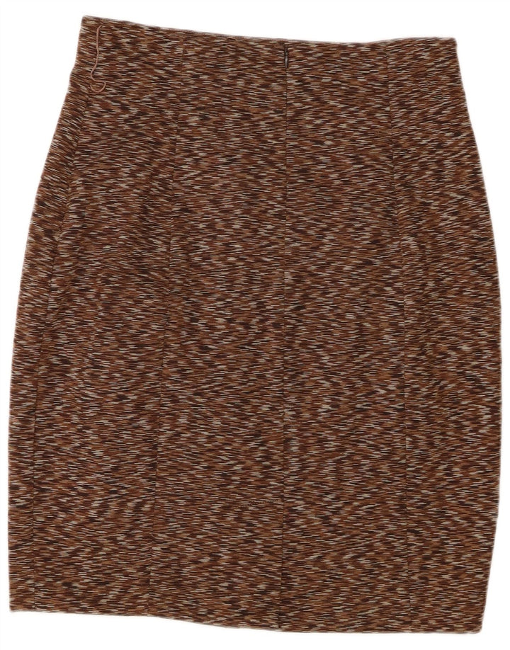CALVIN KLEIN Damen Bleistiftrock Groß W32 Braun meliertes Polyester