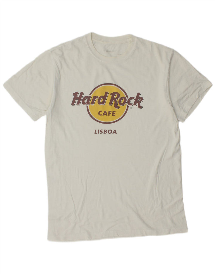 Hard Rock Cafe Herren Lisboa Graphic T-Shirt Top Mittelweiß