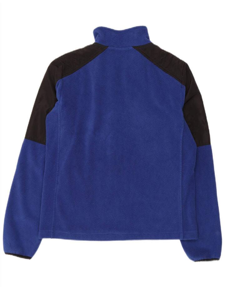 Calvin Klein Damen Graphic Fleece Jacke UK 10 Small Blue Colourblock