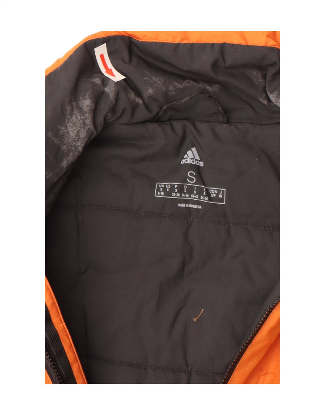 Adidas Damen Wattierte Jacke UK 8/10 Small Orange