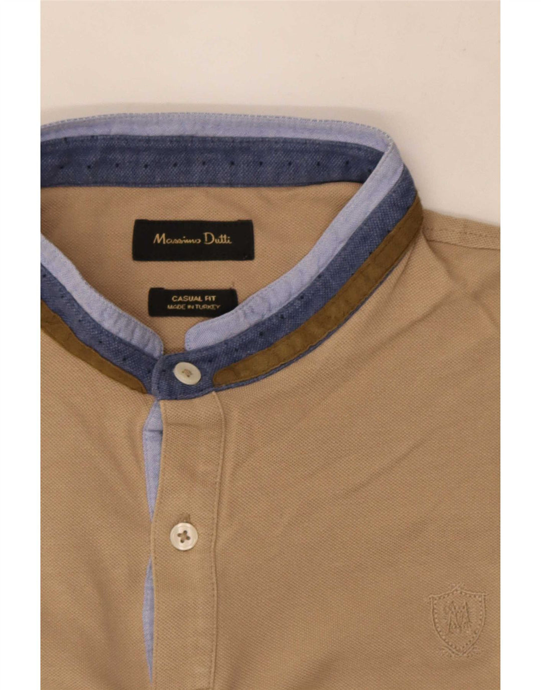 Massimo Dutti Herren-Poloshirt mit lässiger Passform, Größe L, Beige