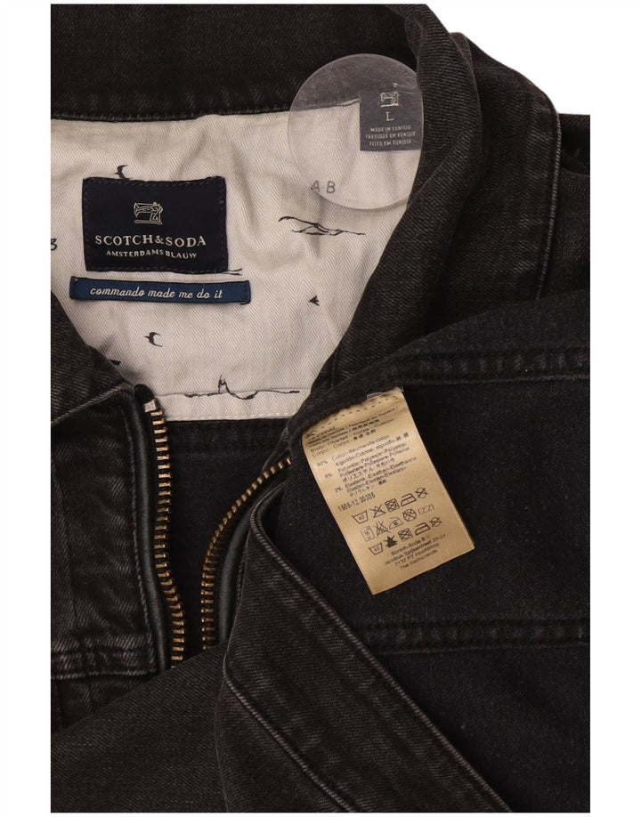 Scotch & Soda Damen Jeansjacke UK 16 Large Graue Baumwolle