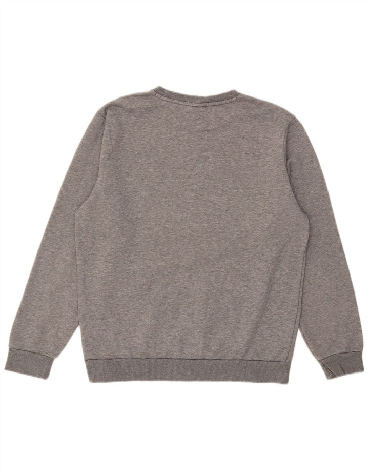 Puma Herren Grafik-Sweatshirt-Pullover aus mittelgrau gesprenkelter Baumwolle