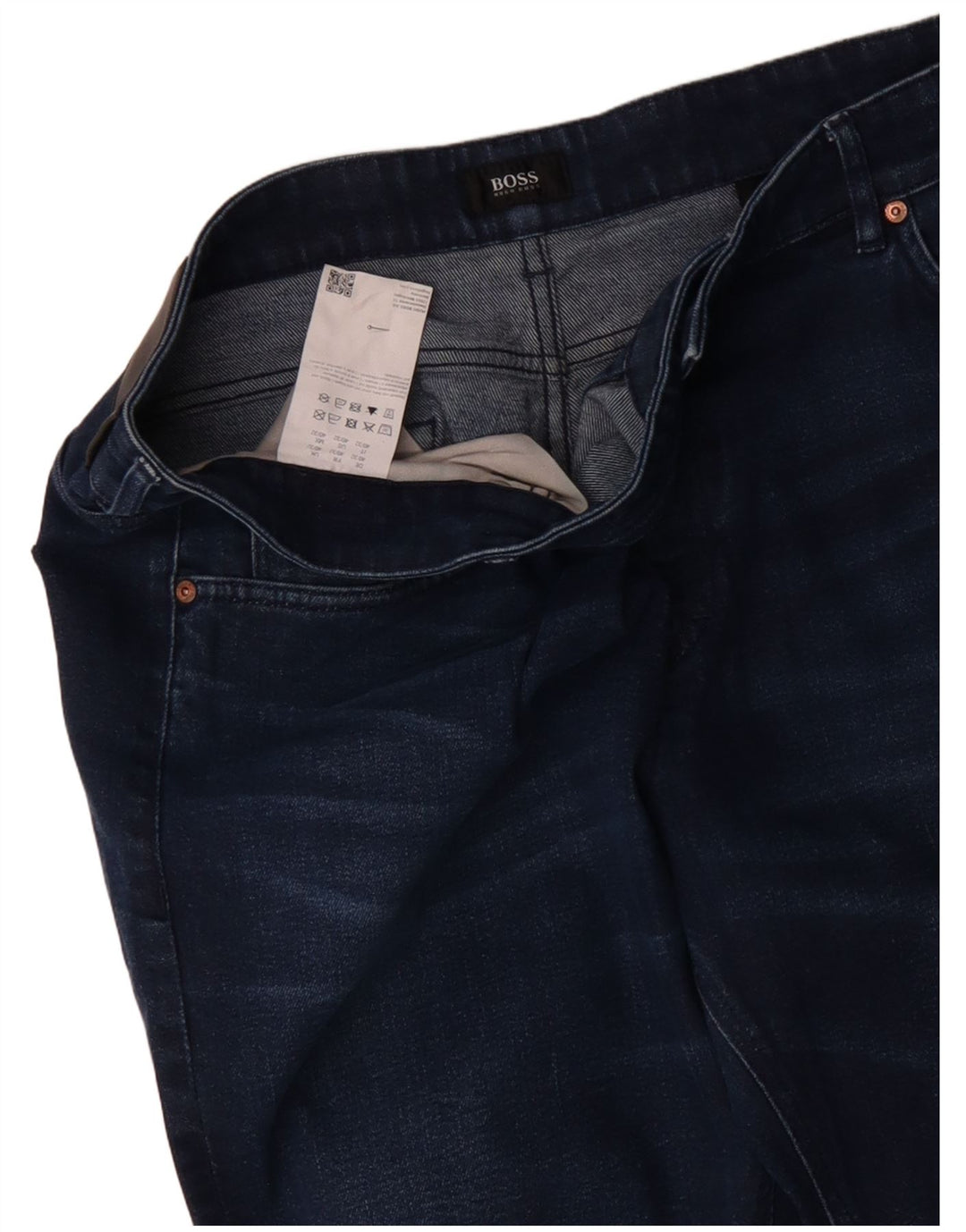 HUGO BOSS Herren Straight Jeans W40 L32 Blaue Baumwolle