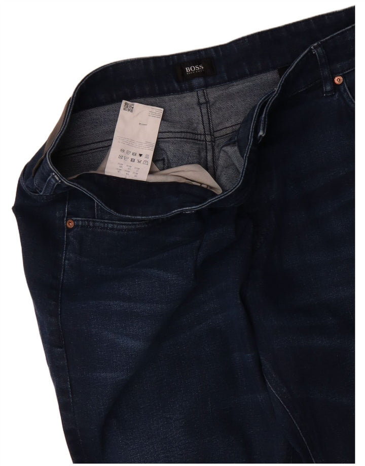 HUGO BOSS Herren Straight Jeans W40 L32 Blaue Baumwolle