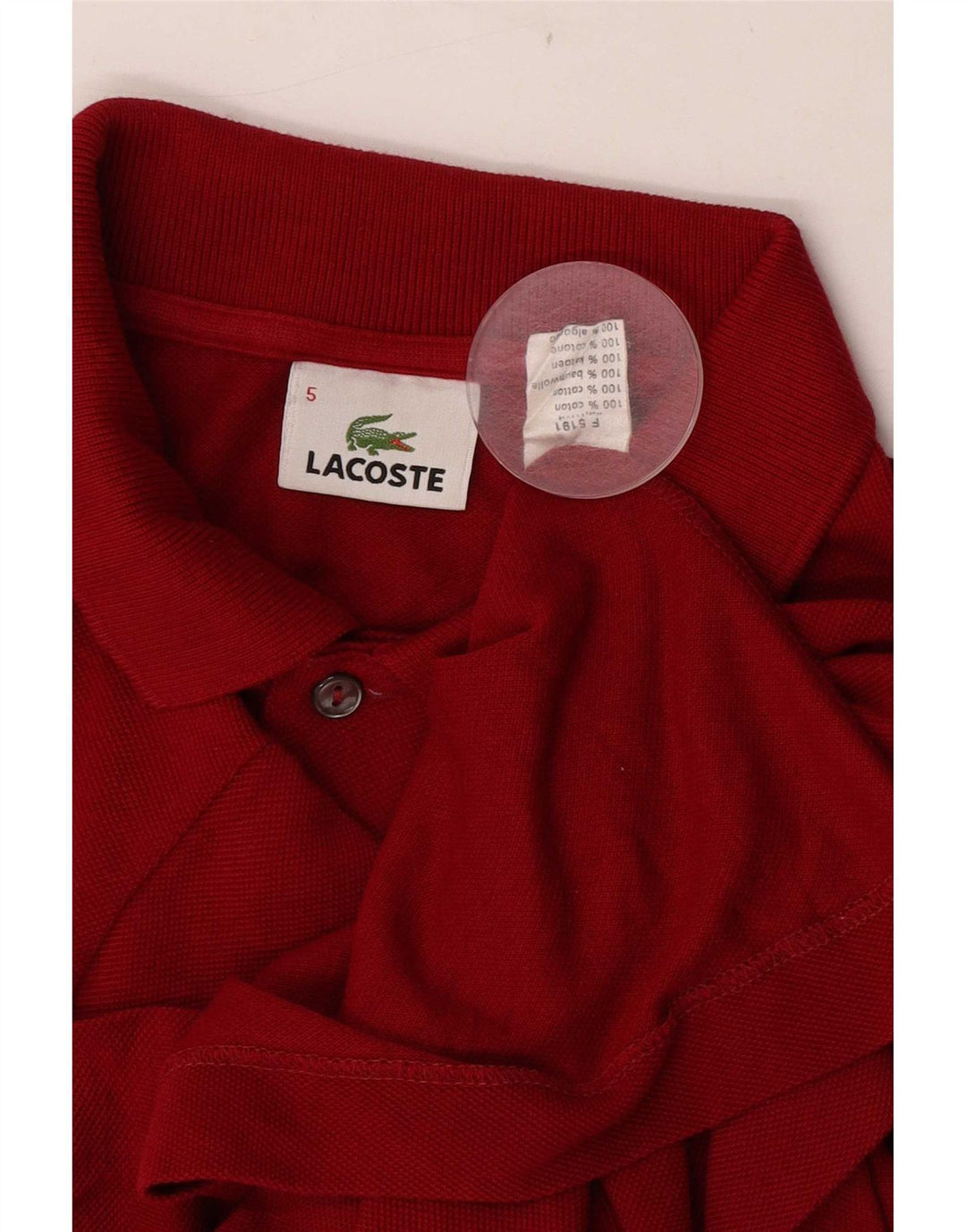Lacoste Herren-Poloshirt, Größe 5, große rote Baumwolle