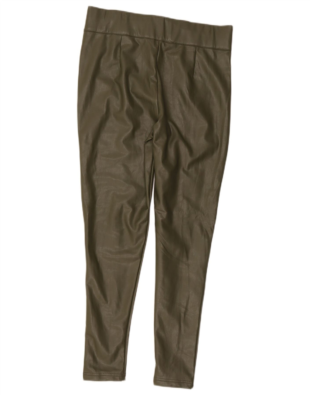 Marks & Spencer Damen-Leggings aus Kunstleder, UK 12, mittleres Khaki, Polyester