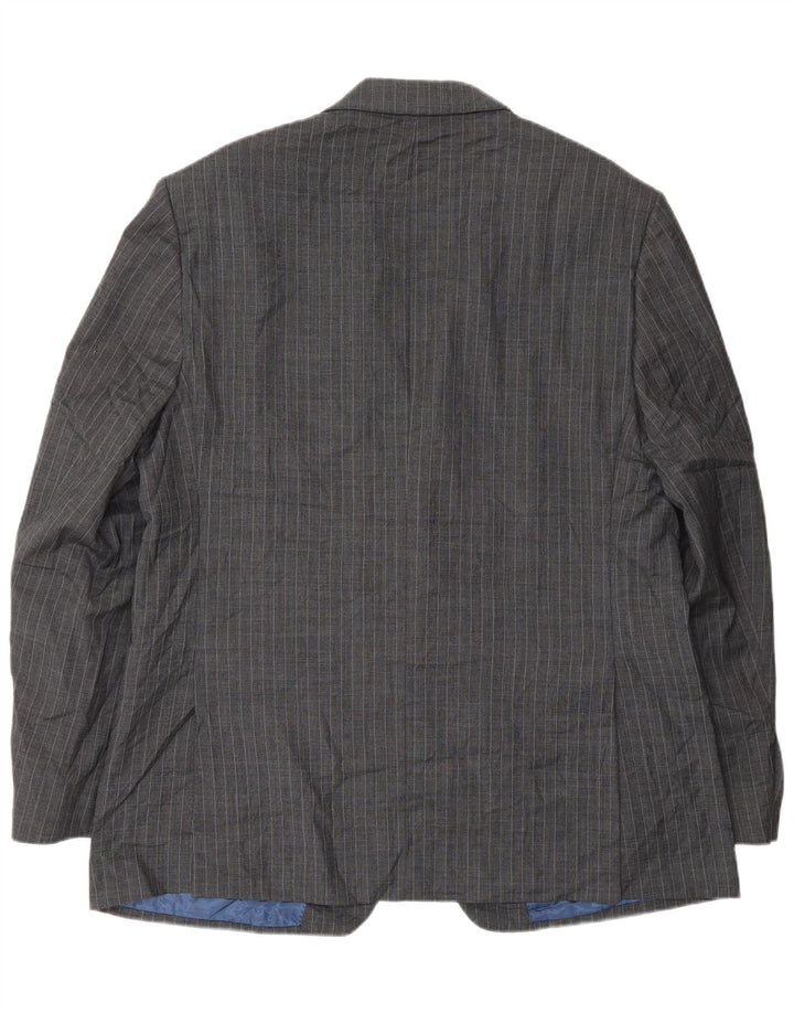 Marks & Spencer Herren-Blazer mit 2 Knöpfen, UK 44, XL, graue Nadelstreifenwolle