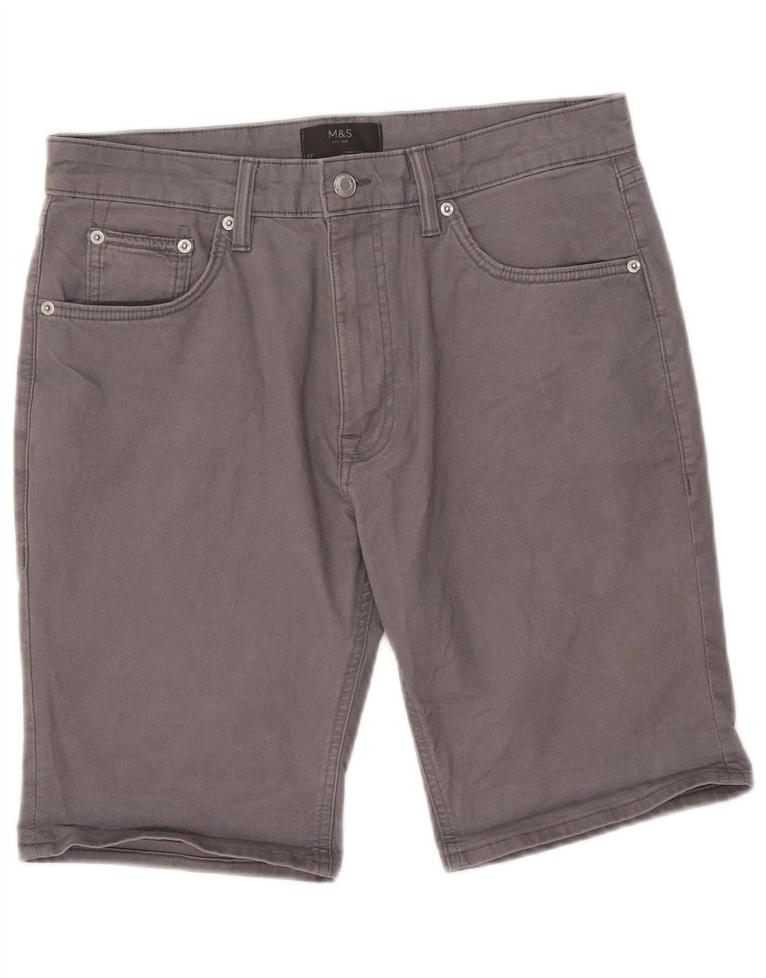 Marks & Spencer Herren-Freizeitshorts W32 mittelgraue Baumwolle