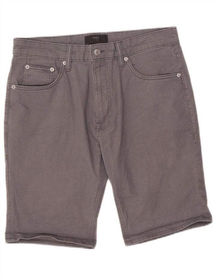 Marks & Spencer Herren-Freizeitshorts W32 mittelgraue Baumwolle